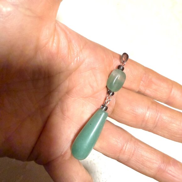 2/$20, Natural Green Aventurine Pendant, Genuine Gemstone Long Drop Pendant - Picture 11 of 11